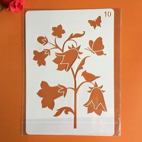A4 29 *21cm Butterfly daffodil wall layered stencil painting scrapbook stamp album decoration embossed paper card template