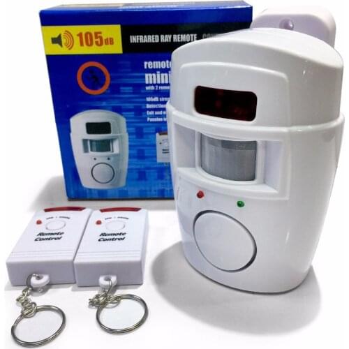 Wireless PIR/Motion Sensor Alarm+2 Remote Controls Alarm Burglar 105db