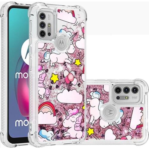 Glitter Love Heart Sequins Quicksand Phone Case For MOTO Edge s G30 10 9 E7 6 G Stylus Play power 2021 Dynamic Liquid Case Cover