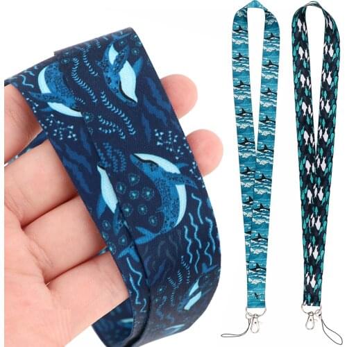 DZ2387 Whale shark Neck Strap Lanyards Keychain Badge Holder ID Card Pass Hang Rope Lariat Lanyard for Key Rings Accessories