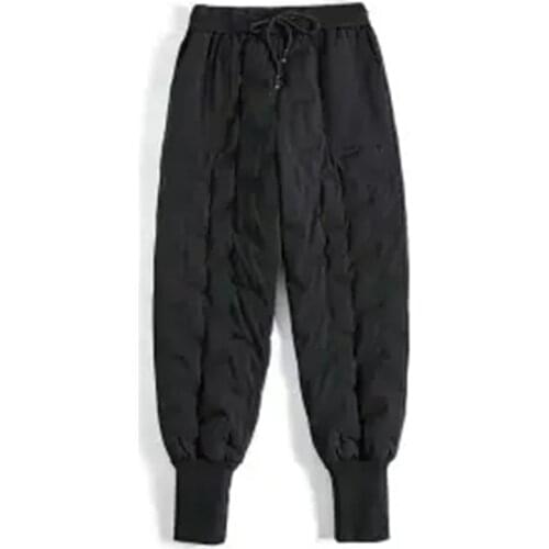 Warm Woman Down Pants Trousers Sports Winter Elastic Skinny High Waist Down Skinny Pants Female Thick Fleece Trousers P3 023