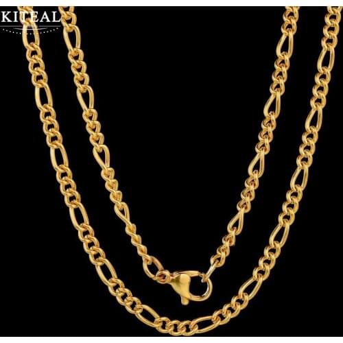Never Fade 2mm 3mm 50 60 cm Stainless Steel Cuban link box figaro Chain Necklace Waterproof Men Link Curb Chain Gift Jewelry