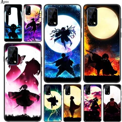 Demon Slayer Cool for OPPO Realme V15 X5 X3 X50 X7 X2 C17 C11 C3 C2 7 7i 6 6S 6i 5 Narzo 20 Pro Black Phone Case