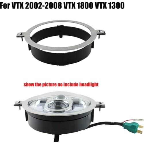 For Honda VTX 2002-2008 VTX 1800 VTX 1300 Motorcycle Projector LED 5.75 Inch Headlight Black Mounting Bracket Ring