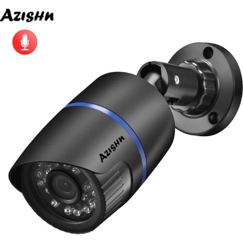 AZISHN H.265 5MP 4MP 3MP 2MP Audio IP Camera Waterproof Motion Detection Day/Night XMEye P2P CCTV Cam POE48V Z78BS605M