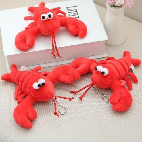 Exquisite cool 12/16cm plush Simulation crab lobster cute red Keychain bag Pendant soft high quality Soothing doll festival gift