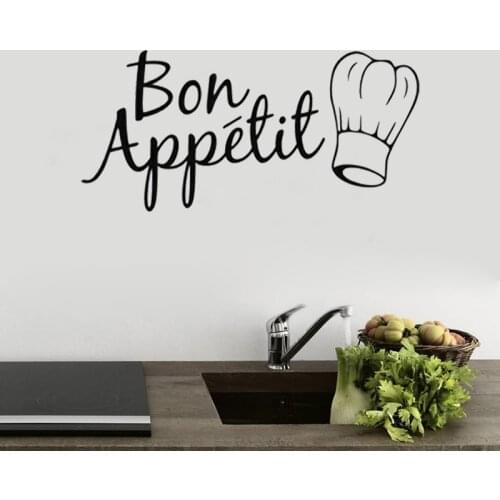 Room decoration kitchen food wall stickers Bon appetit diy vinyl wall art sticker home decals art wall backgrounds poster C6030