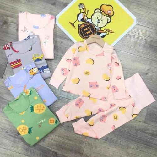 Spring Autumn New Baby Boys Girls Cotton Underwear Set Kids Home High Waist Belly Protection Suit Childrens Clothing Sets