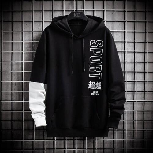 Hot Sell China Spring/Autumn Mens Casual Hoodies Streetwear Sweatshirt Sports Top Clothes Letter Printed Hoodie Plus Size M-4XL