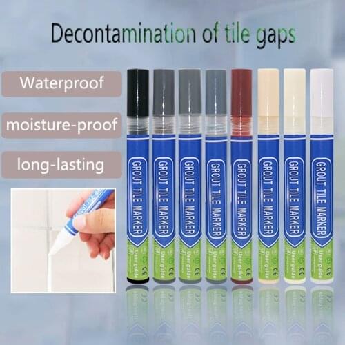 Marker for Tile Seams Non Toxic Repair Wall Pen Odorless Tiles Floor Painting Tyre Suitable CarWall Gap Grout BathroomMark Pens