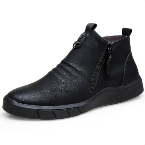 CS808 boots men designer Genuine Leather 100%wool lining winter super Keep warm Snow Ankle Boots chaussure homme botas hombre