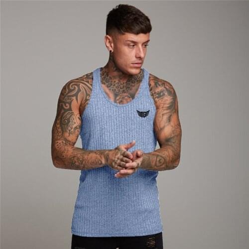 Muscle Guys Tank Top Summer Vest Mens Bodybuilding Clothing Undershirt Big Cut-off Back Shirt 4 colors