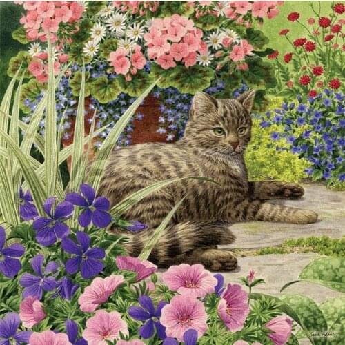 Cat Animal Garden flower Sewing kit Top Quality Embroidery Needlework 14CT Unprinted Cross Stitch Kits DIY Handmade Home Decor