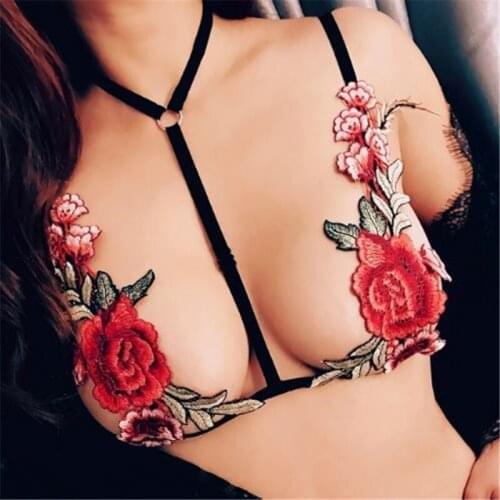 New Sexy Lingerie Hot Lenceria Sexy Gothic Underwear Porn Elastic Cage Bra Flower Bandage Erotic Sexy Miniature Costumes Women