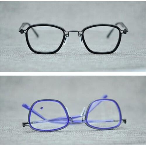 LKK Hand plate frame pure titanium spectacle frame retro glasses frame mens and womens nearsightedness frame Small glasses