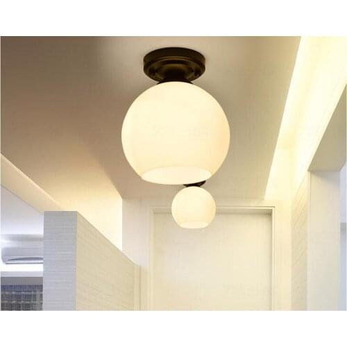 Lighting Aisle Corridor porch Living room Bedroom Modern Simple Opal Glass Lamp Ball Ceiling Lamp Japanese Simple Style