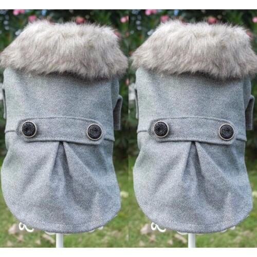 Petalk New Winter Warm Dog Coat Pet Trench Jacket Faux Fur Clothes for Pet XS S M L XL 2XL 3XL
