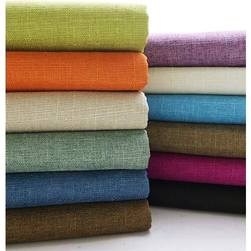 Thickened Polyester Cotton Linen Sofa Cover Curtain Coarse Tablecloth Canvas Solid Color Sewing Brocade DIY Black Blue White