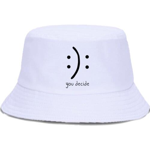 YOU DECIDE Letter Print Fishermans Hat Outdoor Fashion Panama Caps Sunscreen Unisex Beach Fishing Cap Summer Women Bucket Hats