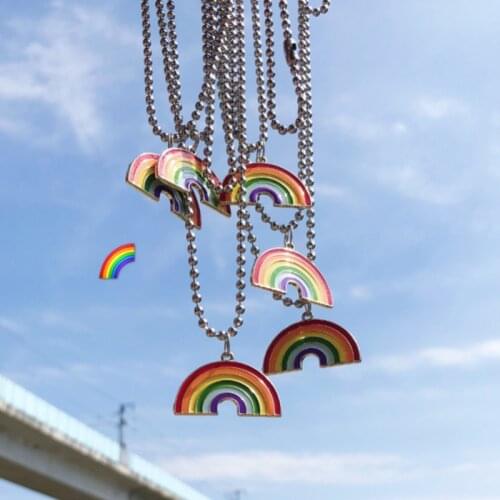 Rainbow All-match Necklace Womens Fashion Transport Brings Good Luck Jewelry Long Pendant Necklace Simple and Practical