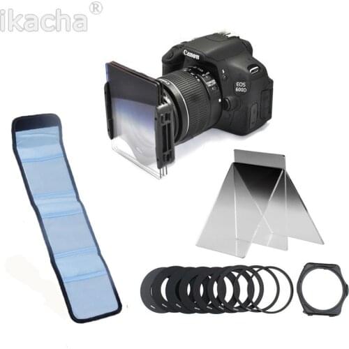 Universal 3 Pcs Cokin Filter Set P Series Graduated ND2 ND4 ND8 filter + 9 Pcs Adapter Ring + Filter Holder For Cokin P Series