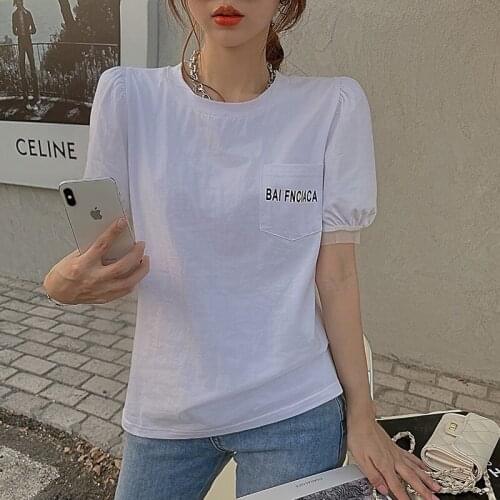 Korean Fashion New O collar sweet Tops Women Casual Short Sleeve Tees 2021 Summer Woman T-shirt y2k top t shirt