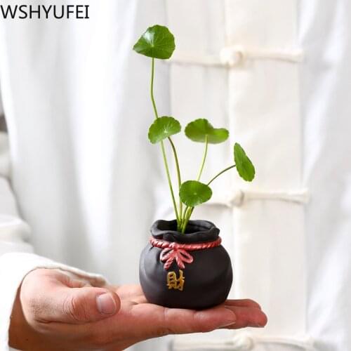 1PCS Ceramics Fingertip tea pet Mini vase Hydroponic plants Boutique Ornament oolong Tea Accessories Tea ceremony supplies