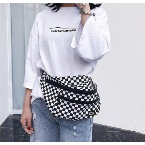 1 piece plaid Waist Bag Women Men Unisex Leg Bag Lattice Checkerboard Fanny Pack Female Shoulder Belt Bag Cellphone Bag