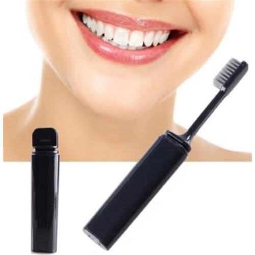 1Pc Portable Compact Bamboo Charcoal Toothbrush Folding Fold Travel Camping Hiking Outdoor Easy To Take Foldable Teethbrush