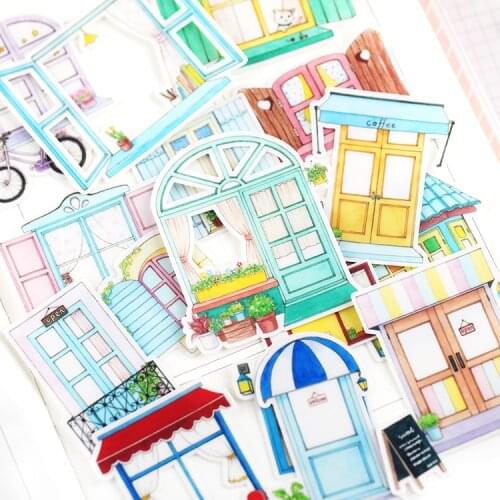16PCS Lovely window Stickers Crafts And Scrapbooking stickers book Student label Decorative sticker kids toys
