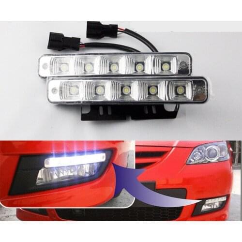2pcs/set 10W 12V 5LED LED Daytime Running Light DRL Fog Light