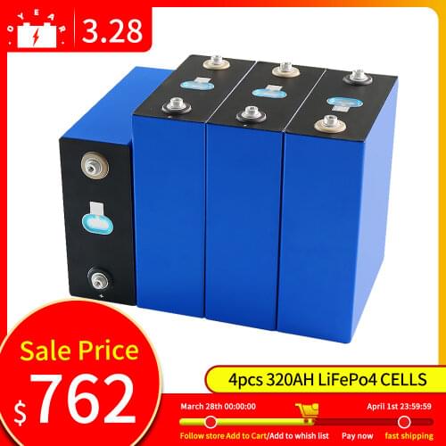 GRADE A 24PCS 3.2V 320Ah LiFePO4 Battery 310AH Rechargeable Cell DIY 12V 24V 48V Boat Car EV RV golf Battery Pack EU US TAX FREE
