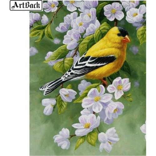 5d diy diamond painting bird flower pattern full square animal 3d diamond embroidery diamond mosaic kit handicraft wall sticker