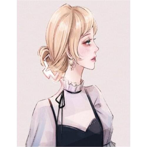 5D Modern Blond Princess Diamond Painting Cartoon Art Pictures Mosaic Embroidery Full Square Rhinestones Cross Stitch FC621