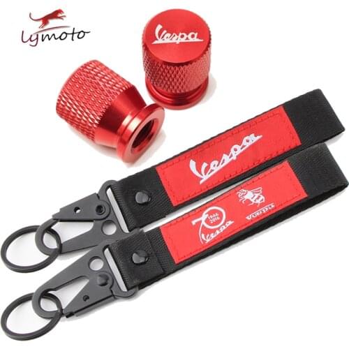 For Piaggio VESPA Sprint Primara Scooter GTS 300 Motorcycle Accessorie Tire Valve Caps Cover&Embroidery Key Chain Keychain