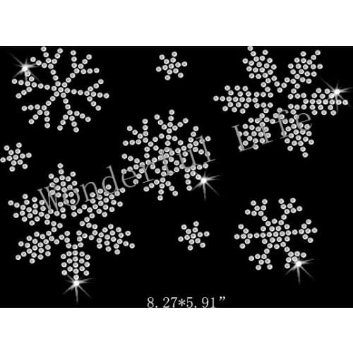 Free shipping snowflake for winter hot fix rhinestone transfers iron on transfers motif designs
