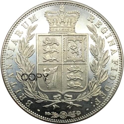 Great Britain 1/2 Crown Victoria 1877 Cupronickel Plated Silver Copy Coins