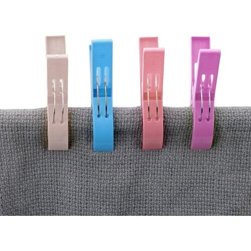 Large Size Organization Drying Racks Retaining Clip 4 Pcs Plastic Color Clothes Pegs Laundry Clothes Pins Beach Towel Clamp