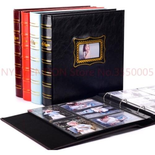 Large capacity high-end leather photo album can accommodate 600 photos of 6 inches 1pcs