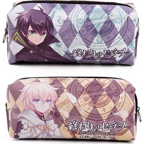 1pcs Cartoon Anime Seraph of the end Pencil Case Cosplay Prop Student Stationery Holder Pen Bag Cosmetic Bag Boy Girl Gift