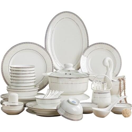 Jingdezhen ceramic tableware childrens bowls, dishes, chopsticks and spoons household set