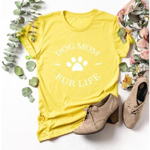 Dog Mom Fur Life Graphic T-Shirt Stylish Casual Dog Paw Mom Grunge Tee Cotton Matching Coupler Dog Lover Gift Tops art Outfits