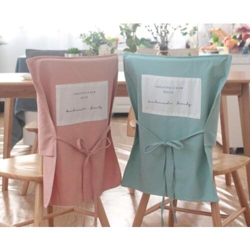 Cotton Chair Back Cover Dining Table Seat Covers Bow-knot for Banquet Wedding Restaurant Hotel Home Anti-dirty Removable