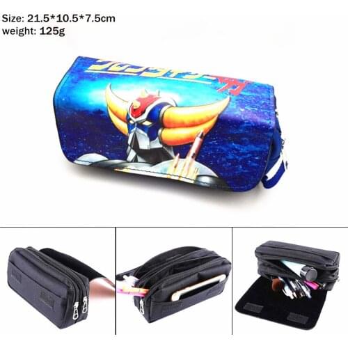 Canvas Pencil Case NEW UFO Robot Grendizer Student Penbag Women Travel Portable Makeupbag Zipper Cosmetic Bag Stationery Gift