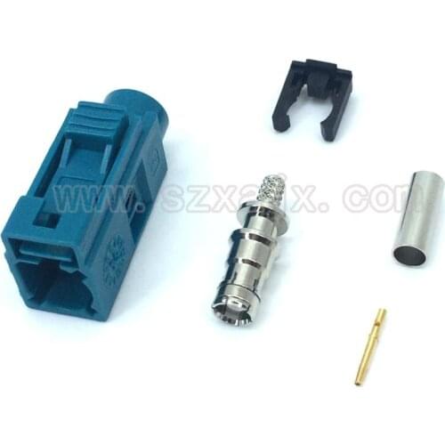 JX Wholesale 10PCS GPS devices FAKRA "Z" Female connector 4004 SMB female Jack pin crimp for RG316 RG174 cable Free shipping