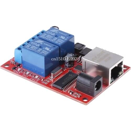 LAN Ethernet 2 Way Relay Board Delay Switch TCP/UDP Controller Module WEB Server