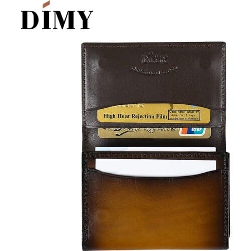Dimy Bag Accessories Men Wallet Business Card Holder Case Men Cow Genuine Leather Vintage Letter Coin Purses Credit Card Hoder