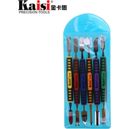 Kaisi 6pcs/Lot Dual Ends Metal Spudger Set for iPhone iPad Tablet Mobile Phone Prying Opening Repair Tool Kit Hand Tool Set