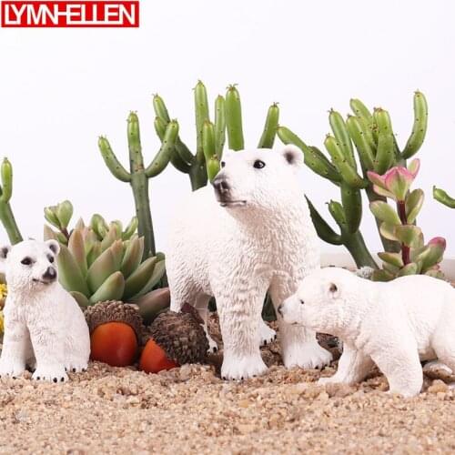 Simulation Arctic Animal Polar Bear Series Set Solid Plastic Model Action Figure New Home Decoration Children Collection Toys