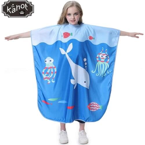 Hair Salon Barber Special Childrens Haircut Cape Waterproof Non-Stick Hair Cartoon Pattern Baby Home Haircut Tool Shawl Apron